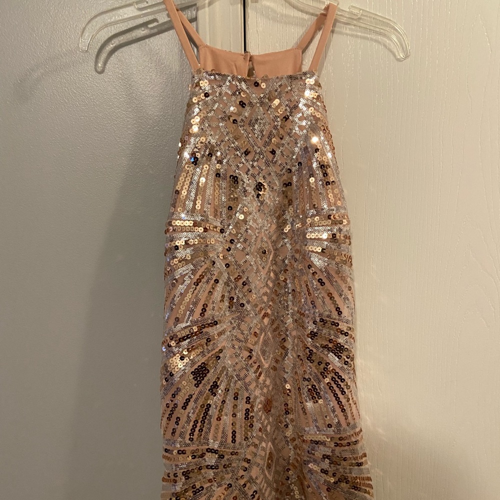 Sequin dress in rose gold